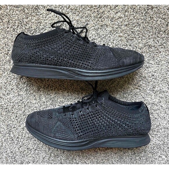 Nike Flyknit Racer Triple Black Size 13 Men's - Picture 1 of 7